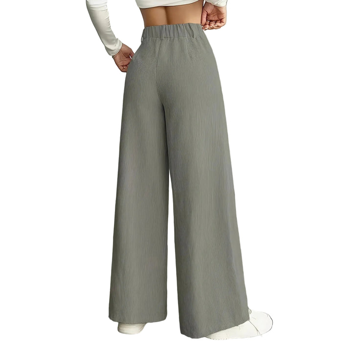 High Waist Wide Leg Pants With Vertical Stripes Straight Mopping Pants Commuter's All-matching - cas7m