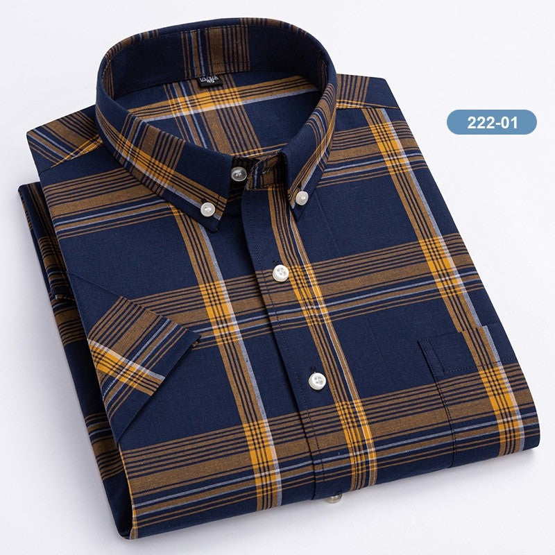 Summer Fashion Casual Men's Shirt Plaid - cas7m