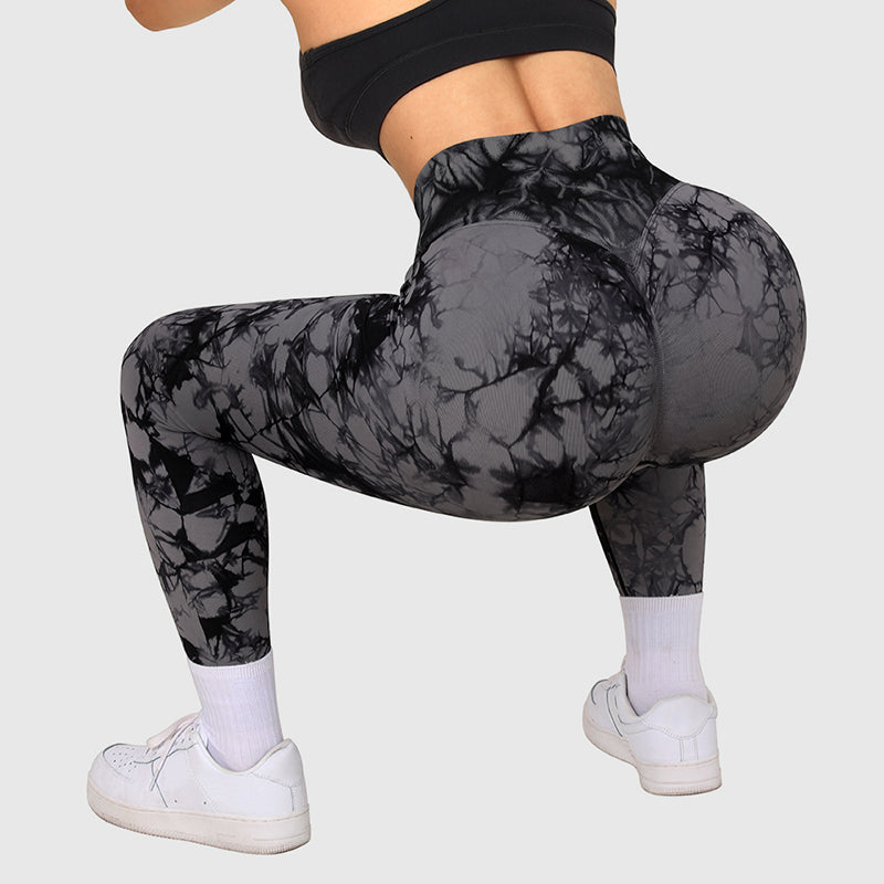 Seamless Tie Dye Leggings Women Yoga Pants Push Up Sport Fitness Running Gym Leggings - cas7m