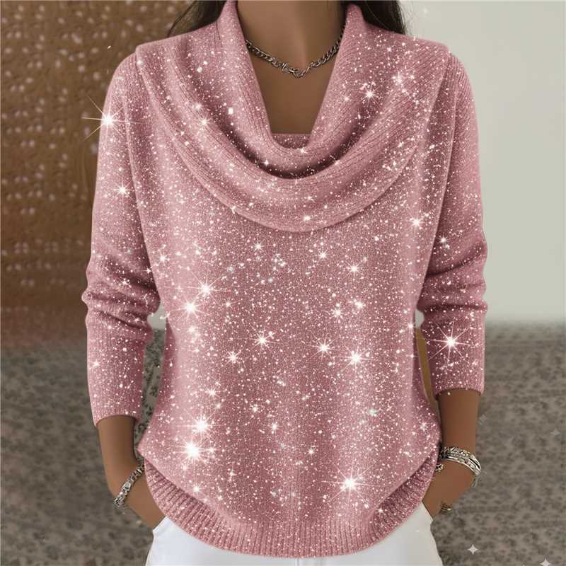 Women Soft-Shine Relaxed Round Neck Knit Sweater - cas7m