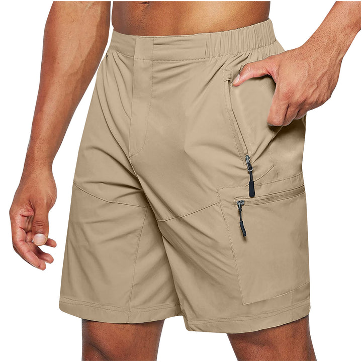 Men'S Casual Elastic Waist Strap Summer Shorts Casual Fit Fashion Outdoor Long Shorts For Men Knee-Length Straight Leg Pants Shorts - cas7m