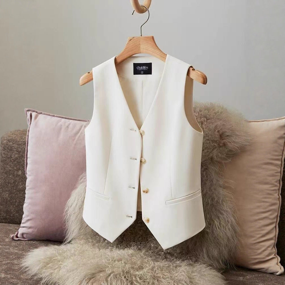 Fashionable Suit Vest Women's Top - cas7m