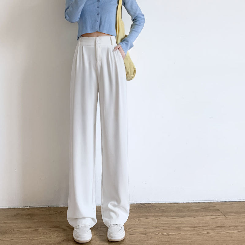 High Waist Drooping High-grade Suit Pants - cas7m