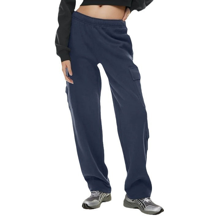 Women's Fashion Work Clothes Pocket Sweatshirt Trousers - cas7m