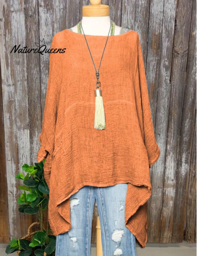 Casual Long Sleeve Loose 3D Digital Printing Women Round Neck Pullover T-shirt - cas7m