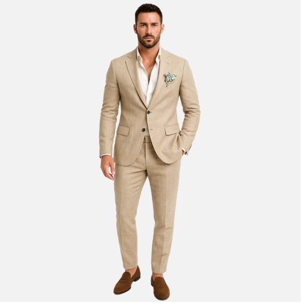 New SpringSummer Commuter Casual Plus-Size British Suit For Men - cas7m