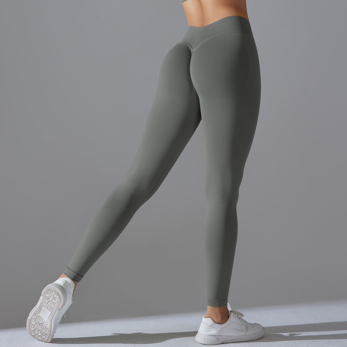 Seamless Back V Waist Peach Hip Shaping Training Yoga Pants Sports Running Hip Shaping Fitness Pants - cas7m