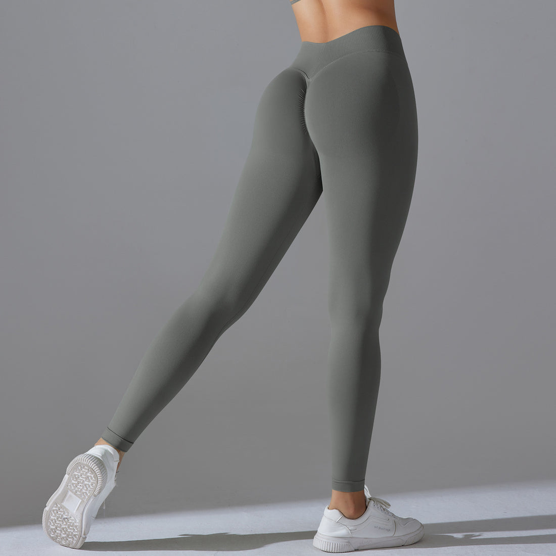 Seamless Back V Waist Peach Hip Shaping Training Yoga Pants Sports Running Hip Shaping Fitness Pants - cas7m