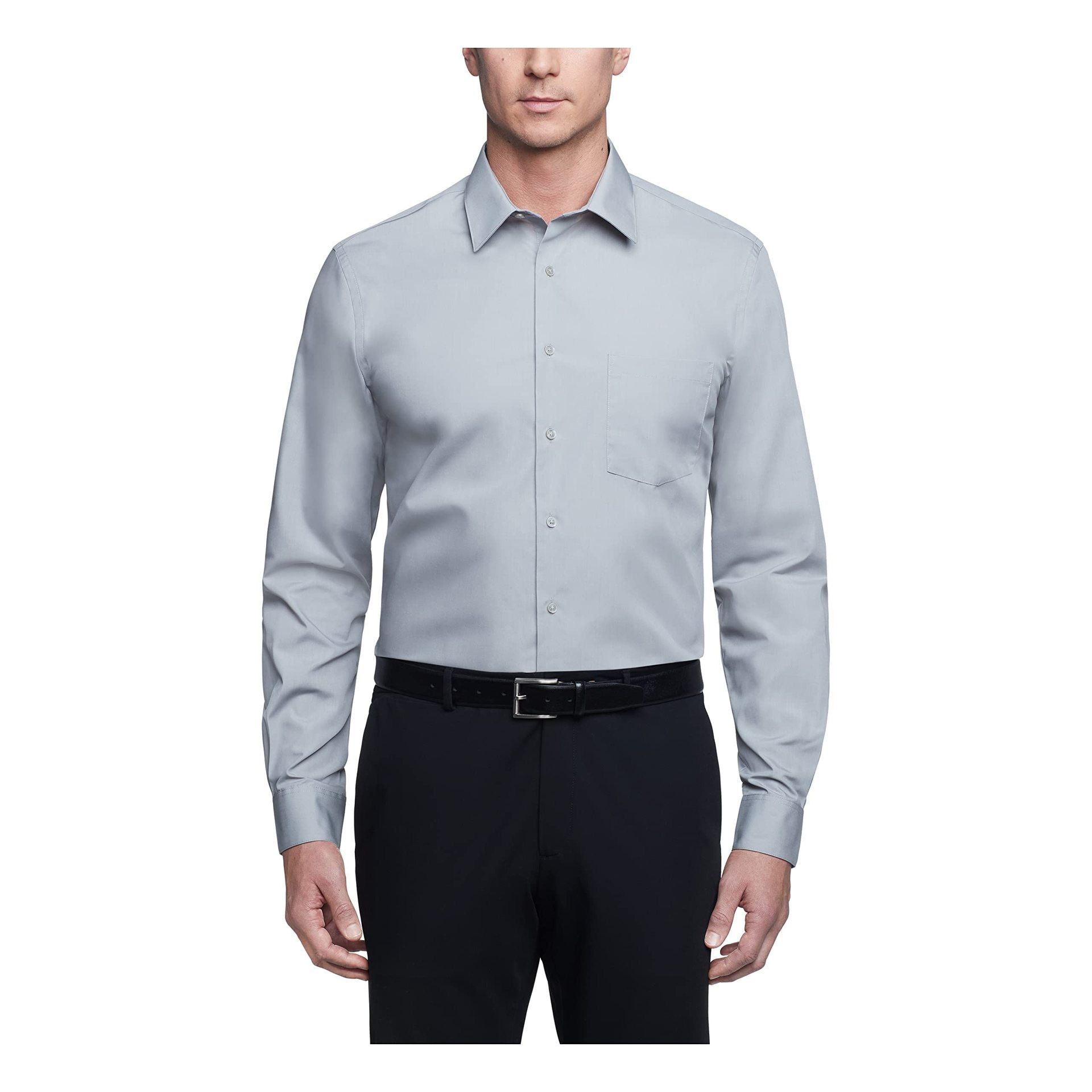 Men's White Shirt Formal Wear Solid Color - cas7m