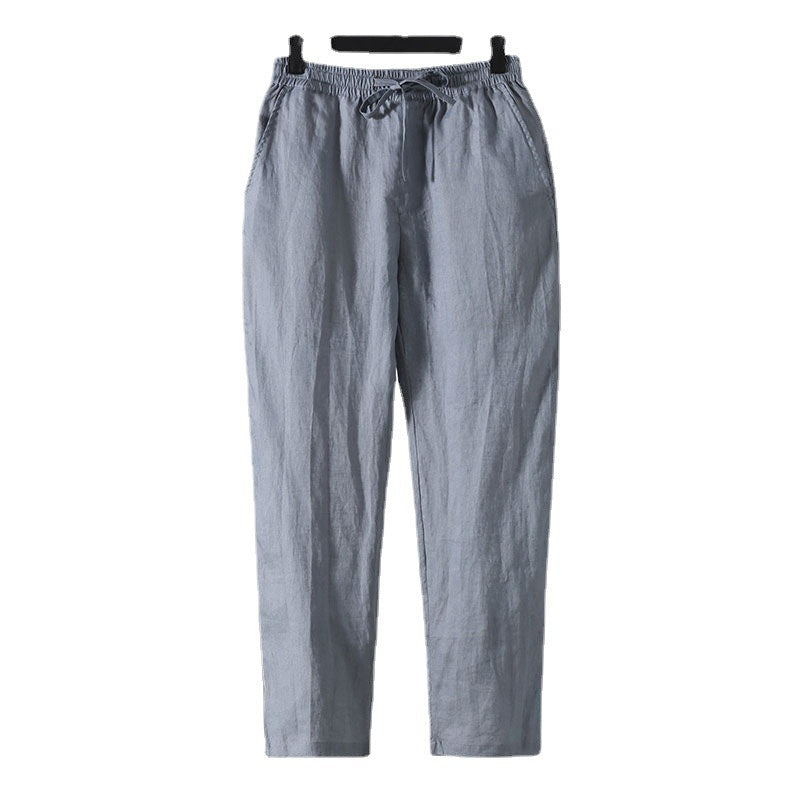 Cotton Linen Cropped Men's Casual Pants Style - cas7m