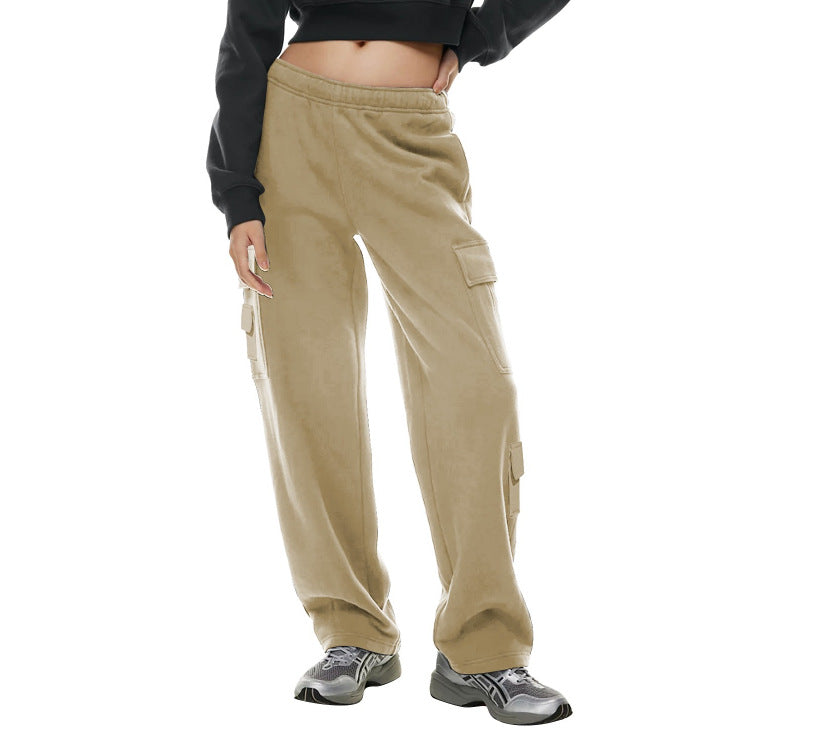 Women's Fashion Work Clothes Pocket Sweatshirt Trousers - cas7m