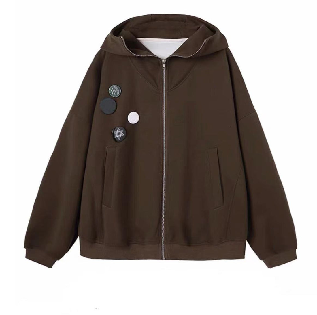 Outline Badge Hooded Hoodie For Men And Women - cas7m