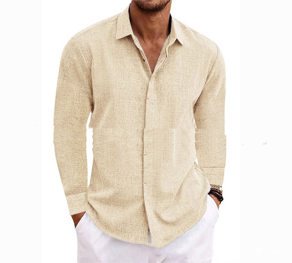 Solid Color Long Sleeve Men's Cardigan