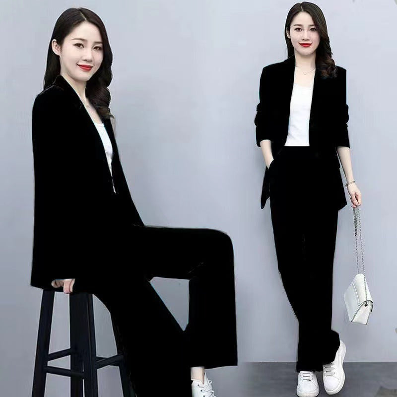 Women's Elegant Long Sleeve Two-Piece Set - 5 Vibrant Colors - cas7m