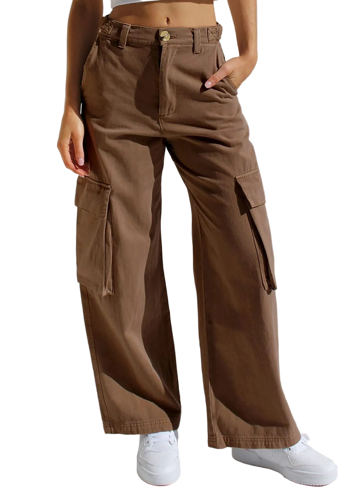Women's Multi-pocket Workwear Loose Casual Denim Trousers - cas7m