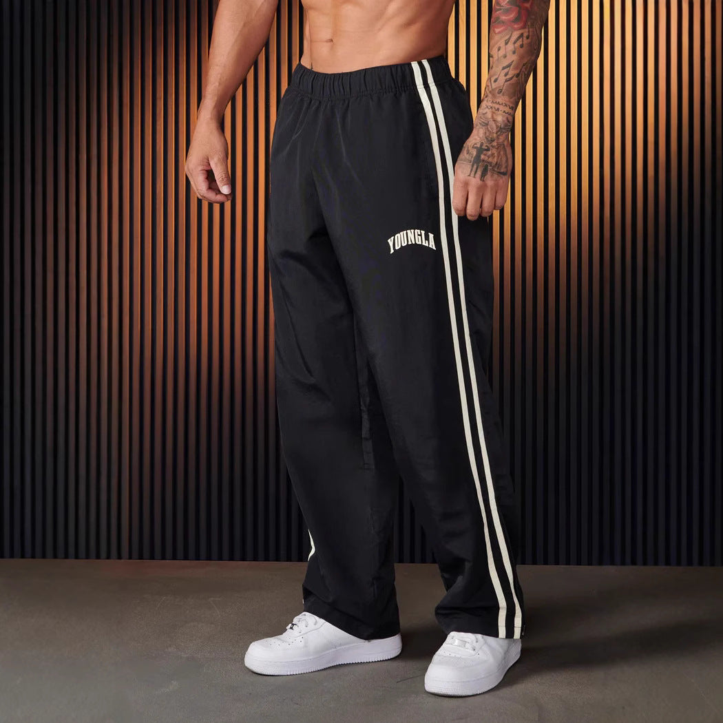 Men's Sports Pants Pairs Of Stitching Printing Leisure - cas7m