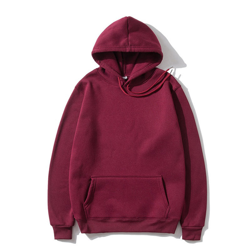 Cotton Fleece Solid Color Hoodie Sweatshirt - cas7m