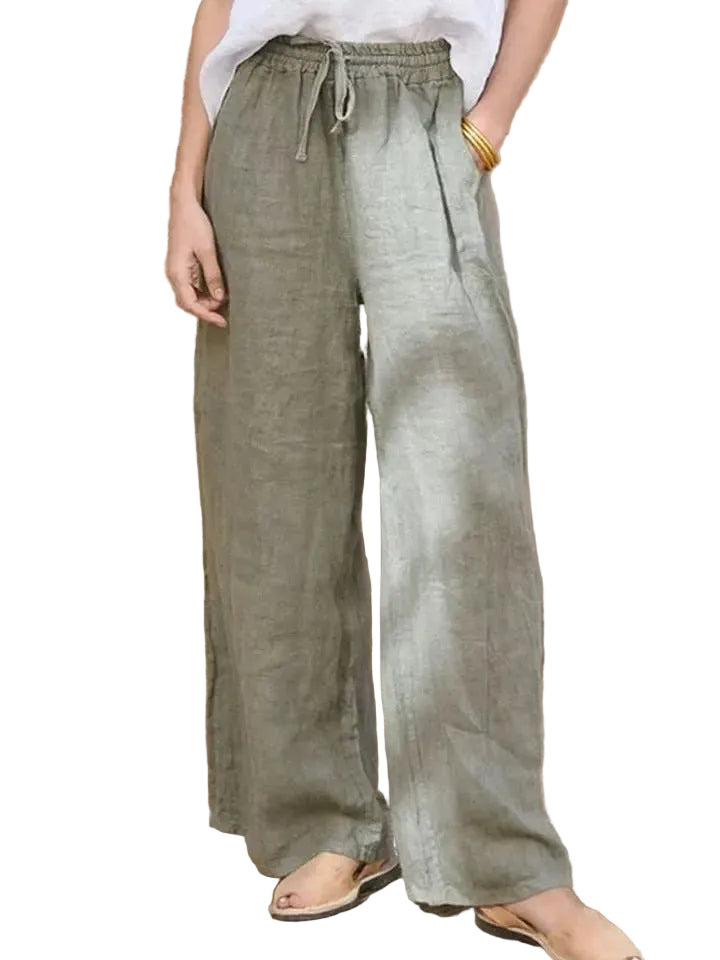 Casual Loose-fit Solid-color Drawstring Pants - cas7m