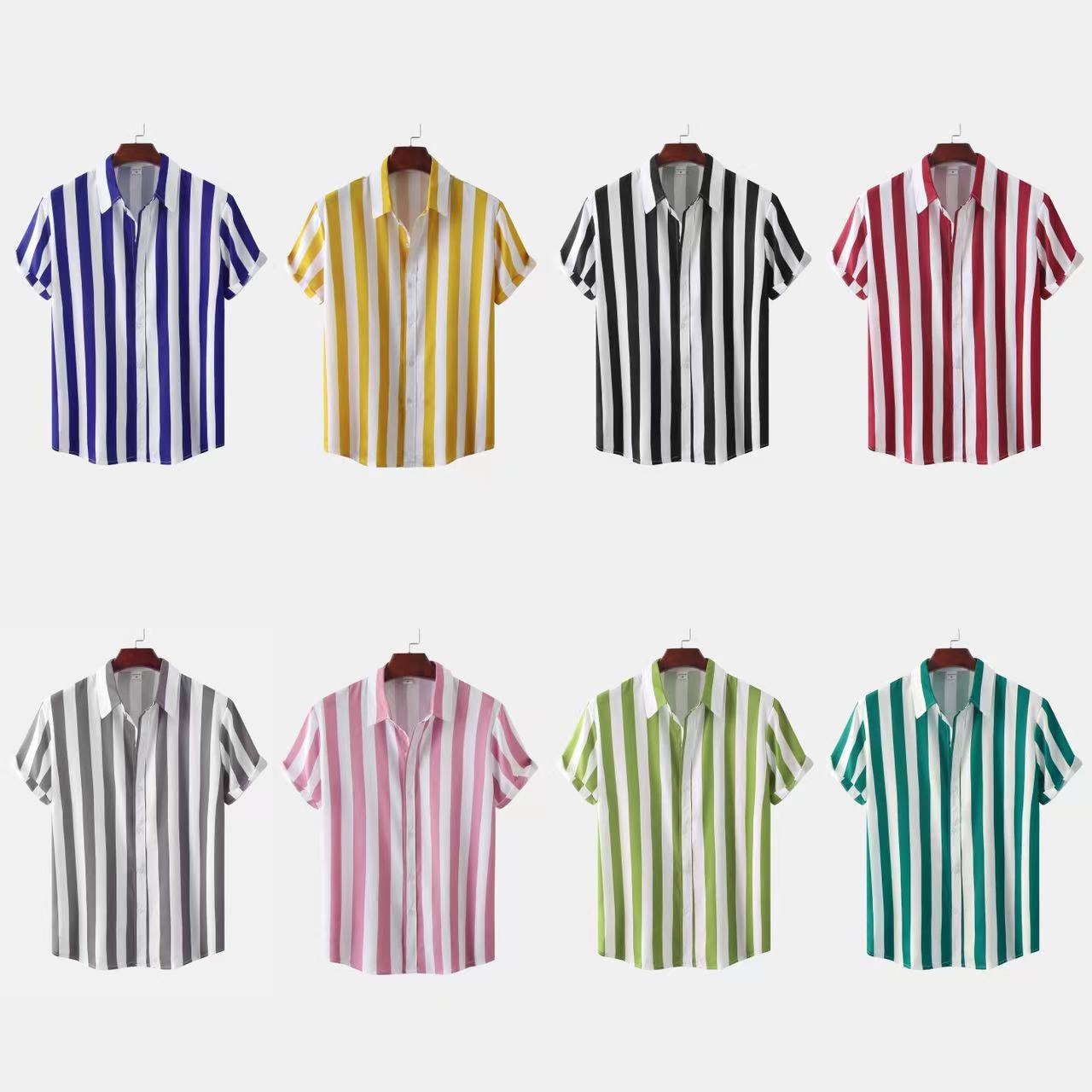 Men's 3D Printed Short Sleeve Turn Loose Shirt - cas7m