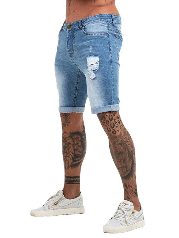 Summer Popular Light Color Men's Ripped Jeans - cas7m