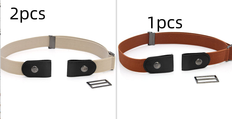 New Slim Elastic Invisible Belt Simple Lazy Belt Fat Elastic Leather - cas7m