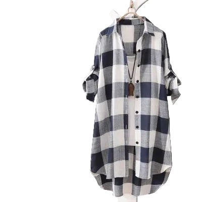 Korean Style Sun-protection Clothing Shirt Women's Mid-length Plus Size - cas7m