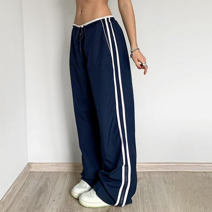 Striped Sports Pants Women Baggy Casual Classic Track Sweatpants Trousers - cas7m