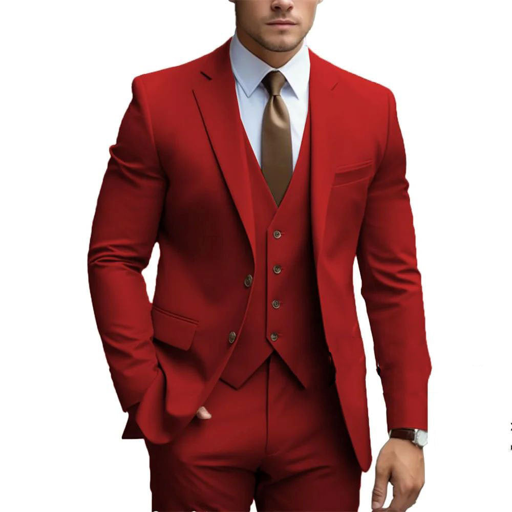 Business Casual Men's Three-piece Suit For Bridegroom Men's Wedding - cas7m