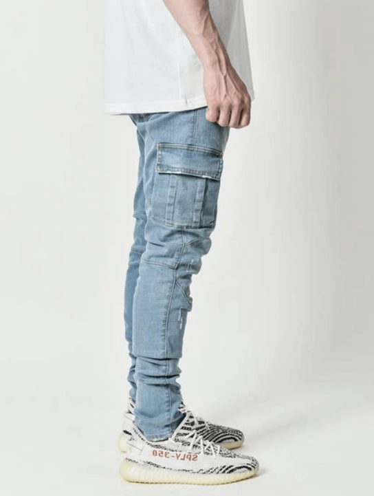 New Skinny Jeans With Side Pockets And Feet For Men - cas7m