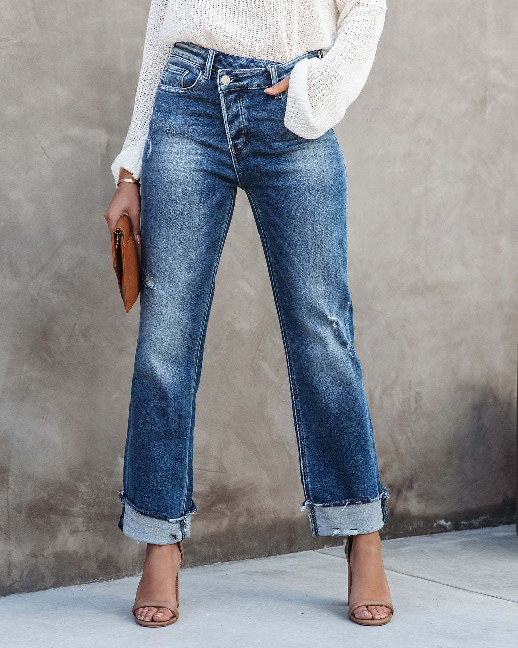 Women's Fashion Individual Casual Loose Jeans - cas7m