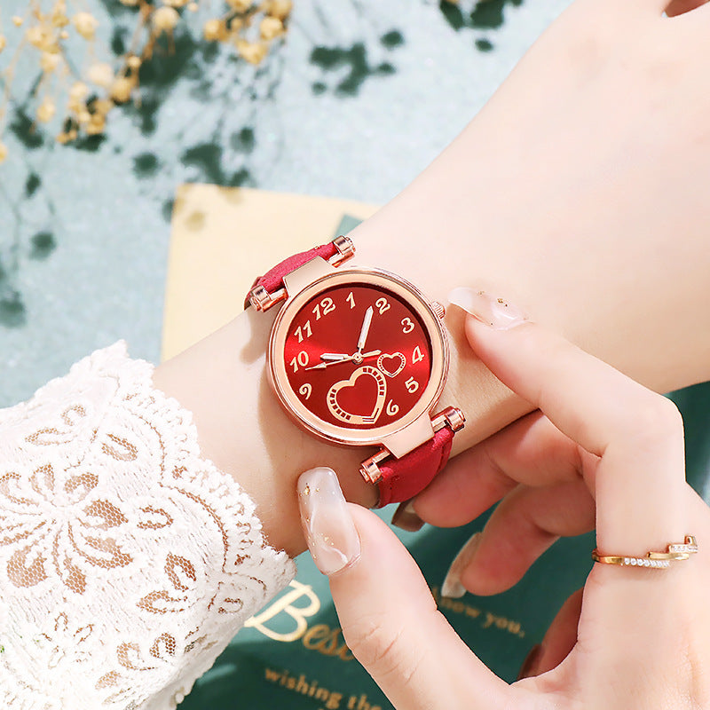 Women's Retro Love Watch Jewelry Set - cas7m