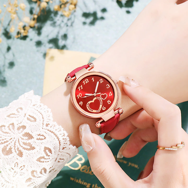Women's Retro Love Watch Jewelry Set - cas7m