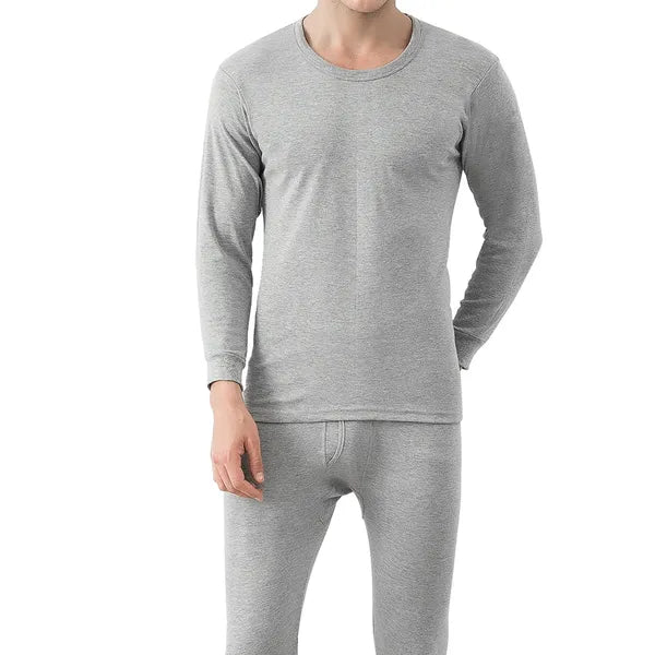 Men Thermal Underwear Set Long Johns Pants Long Sleeve Soft Underwear Kit Top Bottom Winter Sports Suits - cas7m