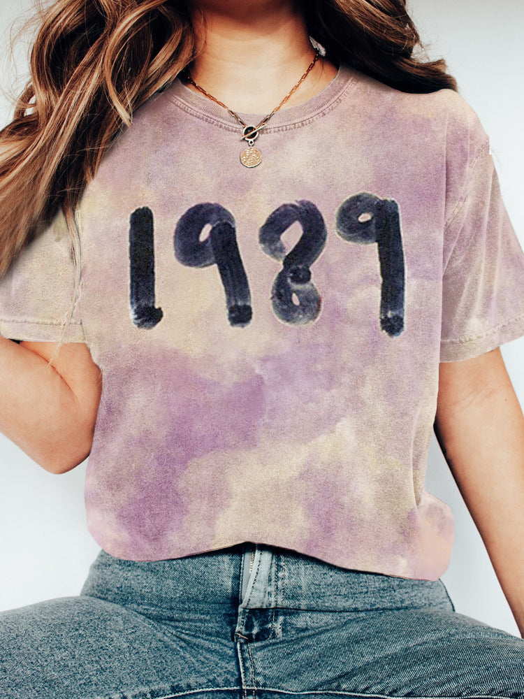 Women's Letter Casual Loose Short Sleeves Blouse - cas7m