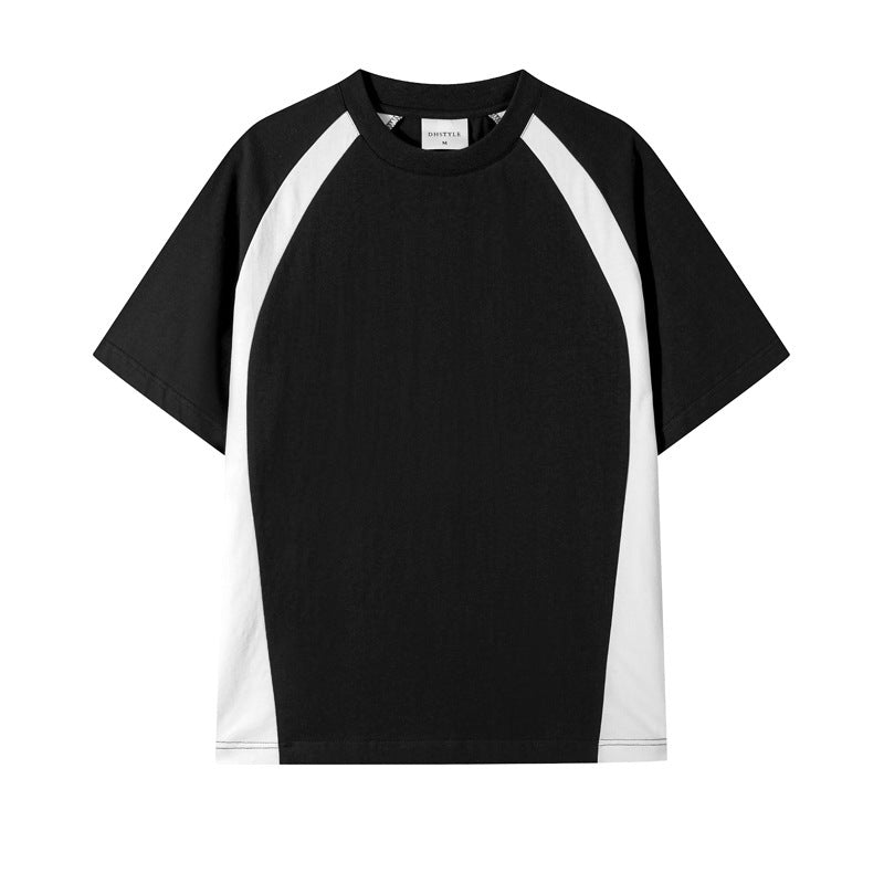 Combed Cotton Double Yarn Drop Shoulder Short Sleeve Matching Couple T-shirt - cas7m