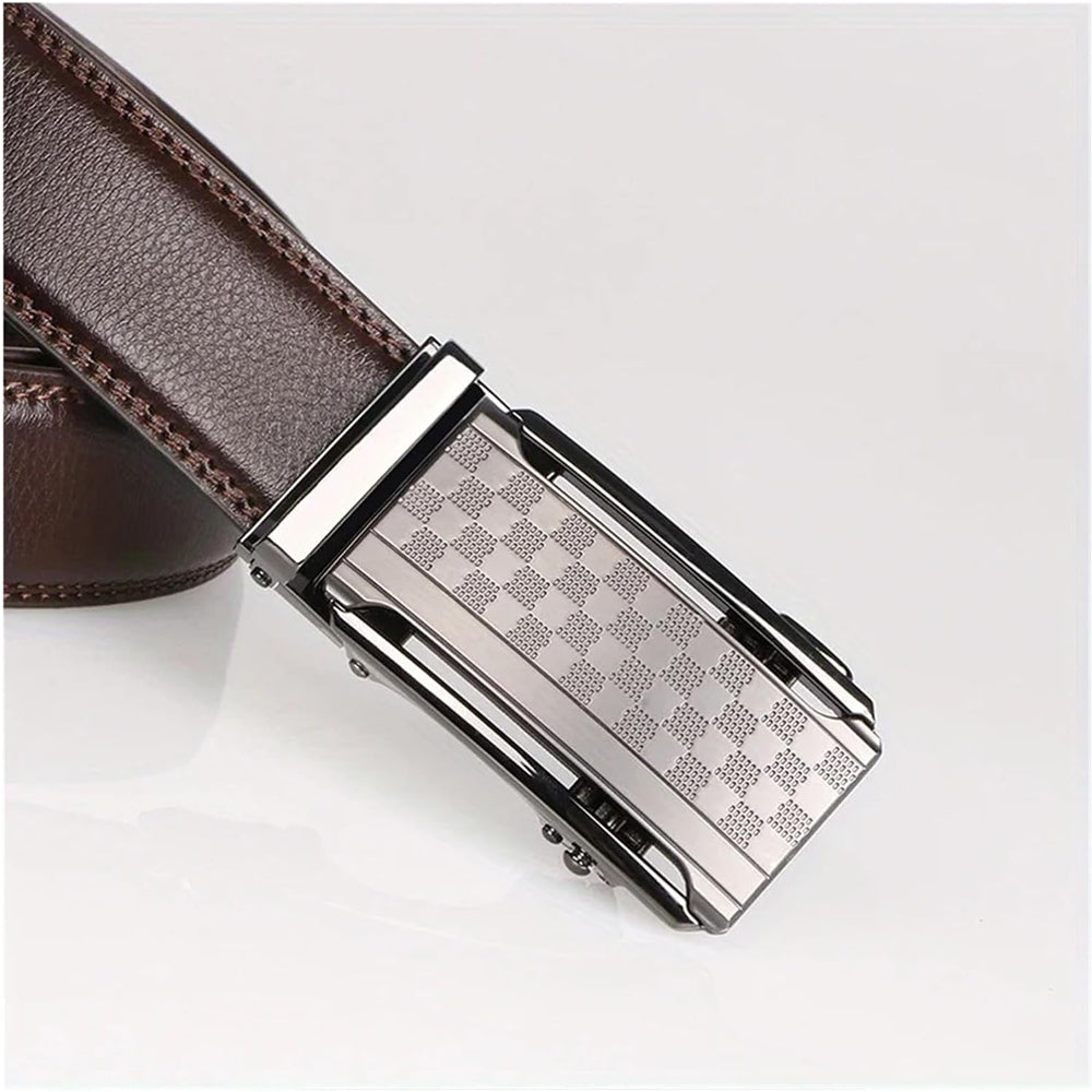 Men Belt Leather Belt For Men With Anti-Scratch Buckle Control Design For Formal Work Or Casual - cas7m
