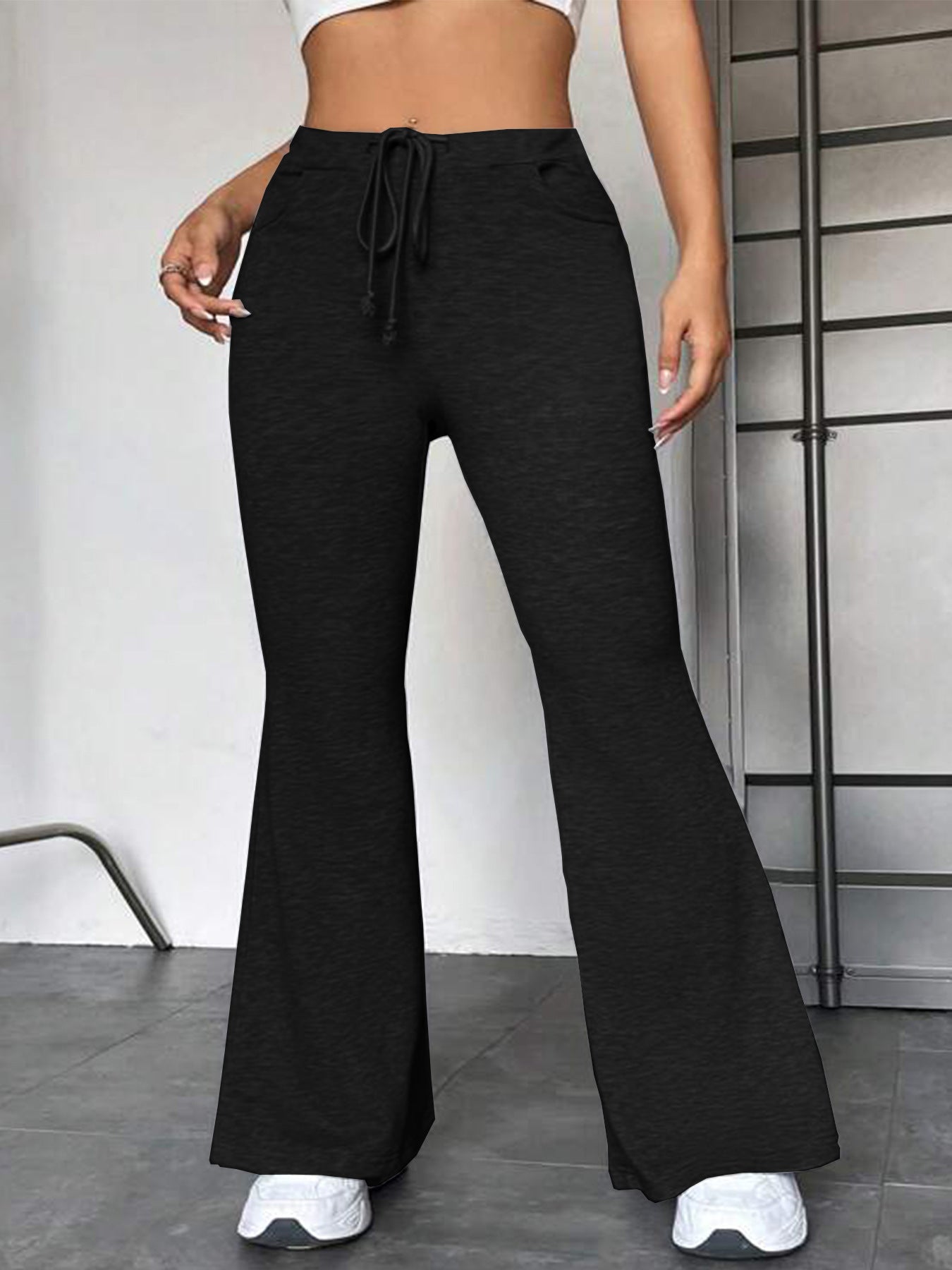 European And American Stitching Yoga Exercise Pants Outdoor Casual Flared Pants - cas7m