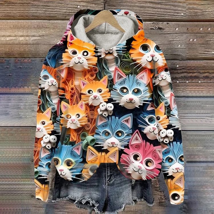 3D Digital-printed Sweatshirt For Women Loose-fitting Casual Pullover - cas7m