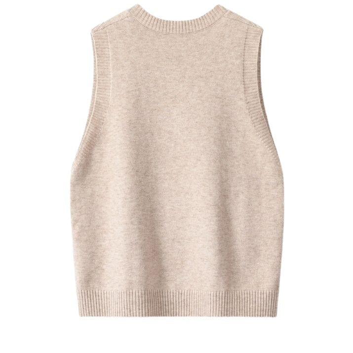 European And American Retro V-neck Knitted Vest Women's Spring Autumn Outerwear - cas7m