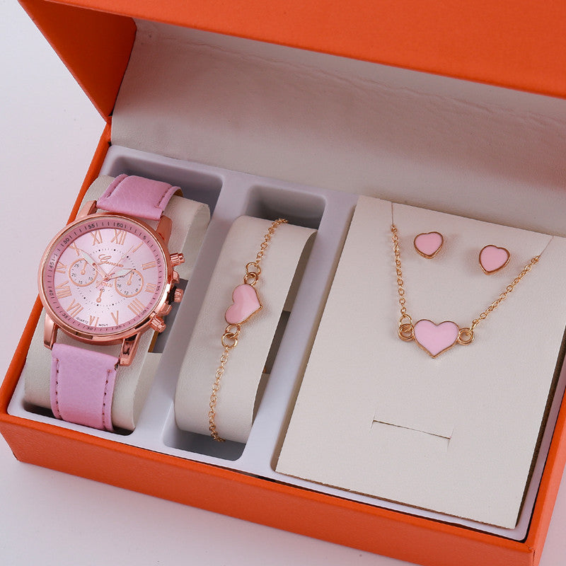 Ladies Graduated Belt Watch Jewelry Set - cas7m
