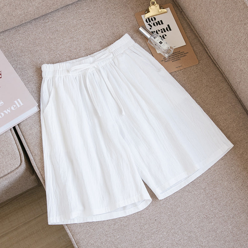 New Cotton And Linen Loose Shorts For Women - cas7m
