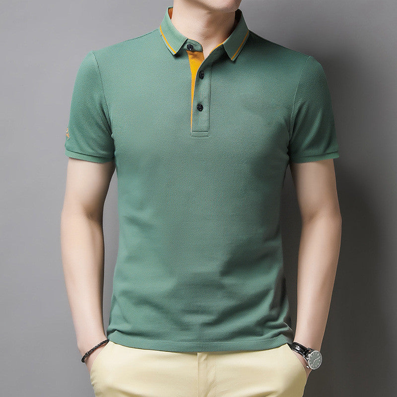 Men's Short-sleeved Cotton T-shirt Solid Color - cas7m