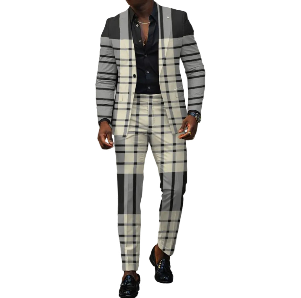 Mens New Autumn Slim-Fit Two-Piece Suit - cas7m