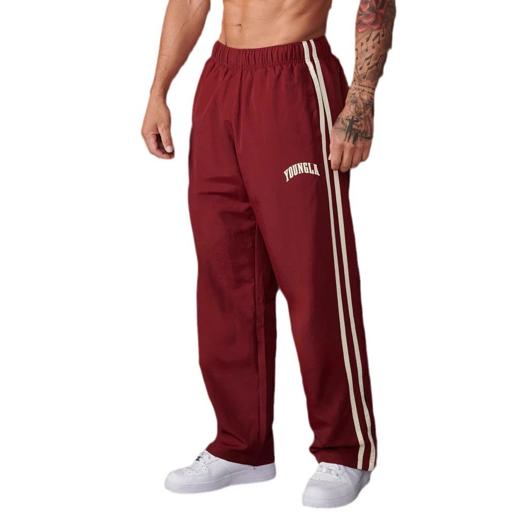 Men's Sports Pants Pairs Of Stitching Printing Leisure - cas7m
