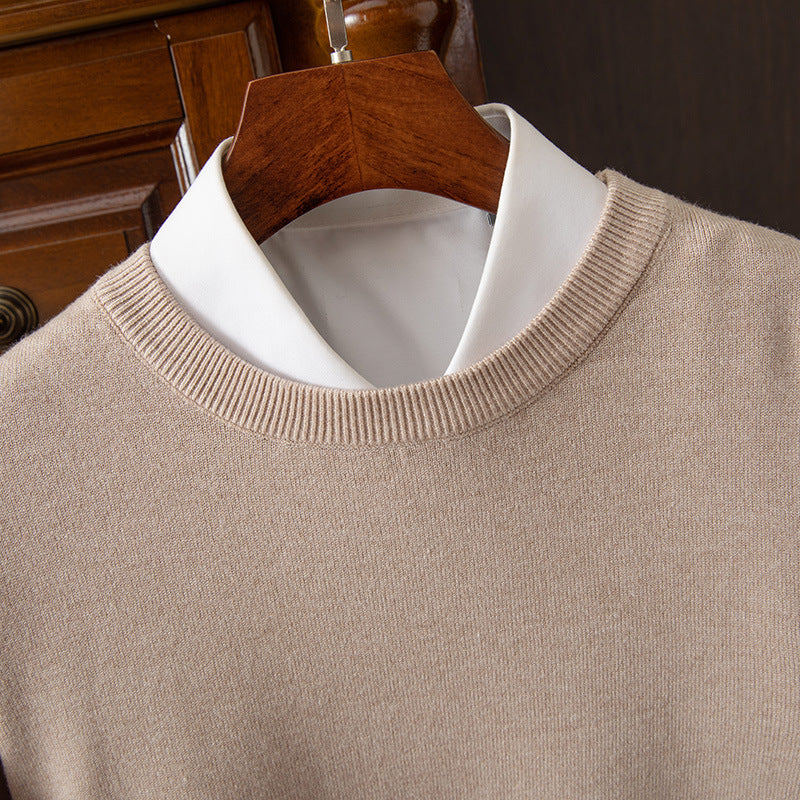Round Neck Pullover Bottoming Shirt Casual Business Loose Long Sleeve Sweater - cas7m