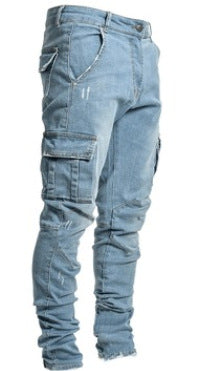 New Skinny Jeans With Side Pockets And Feet For Men - cas7m
