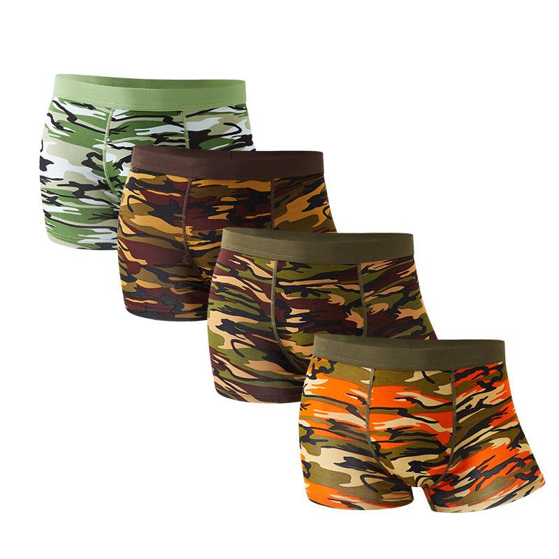Camouflage Men's Underwear Modal Breathable Boxers Mid-waist Printed Boxers - cas7m