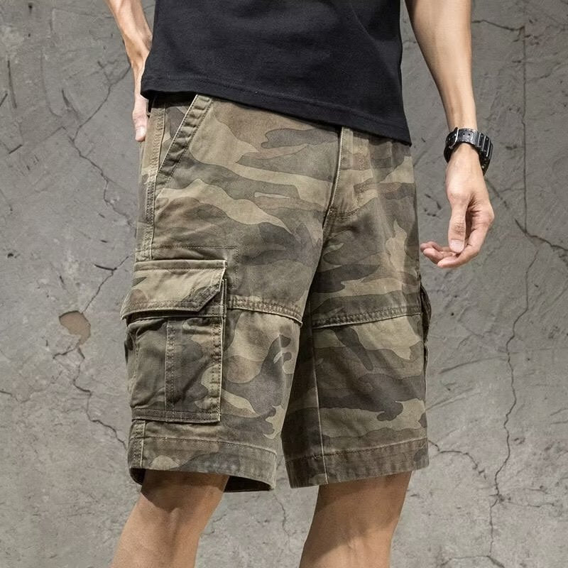 Summer Loose Five Points Casual Camouflage Workwear Shorts Men - cas7m