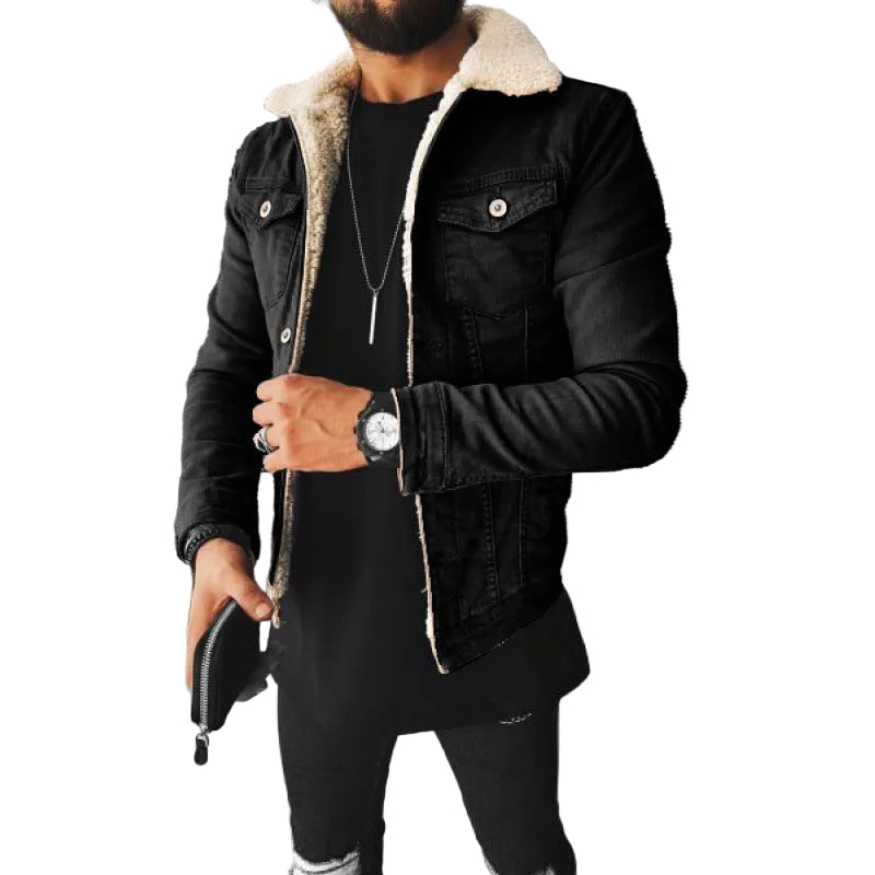 Lamb Wool Thickening Denim Jacket - cas7m