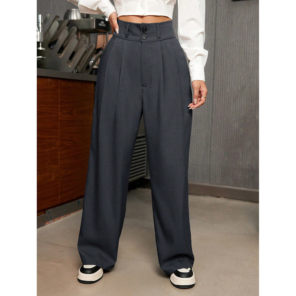 High Waist Drooping High-grade Suit Pants - cas7m
